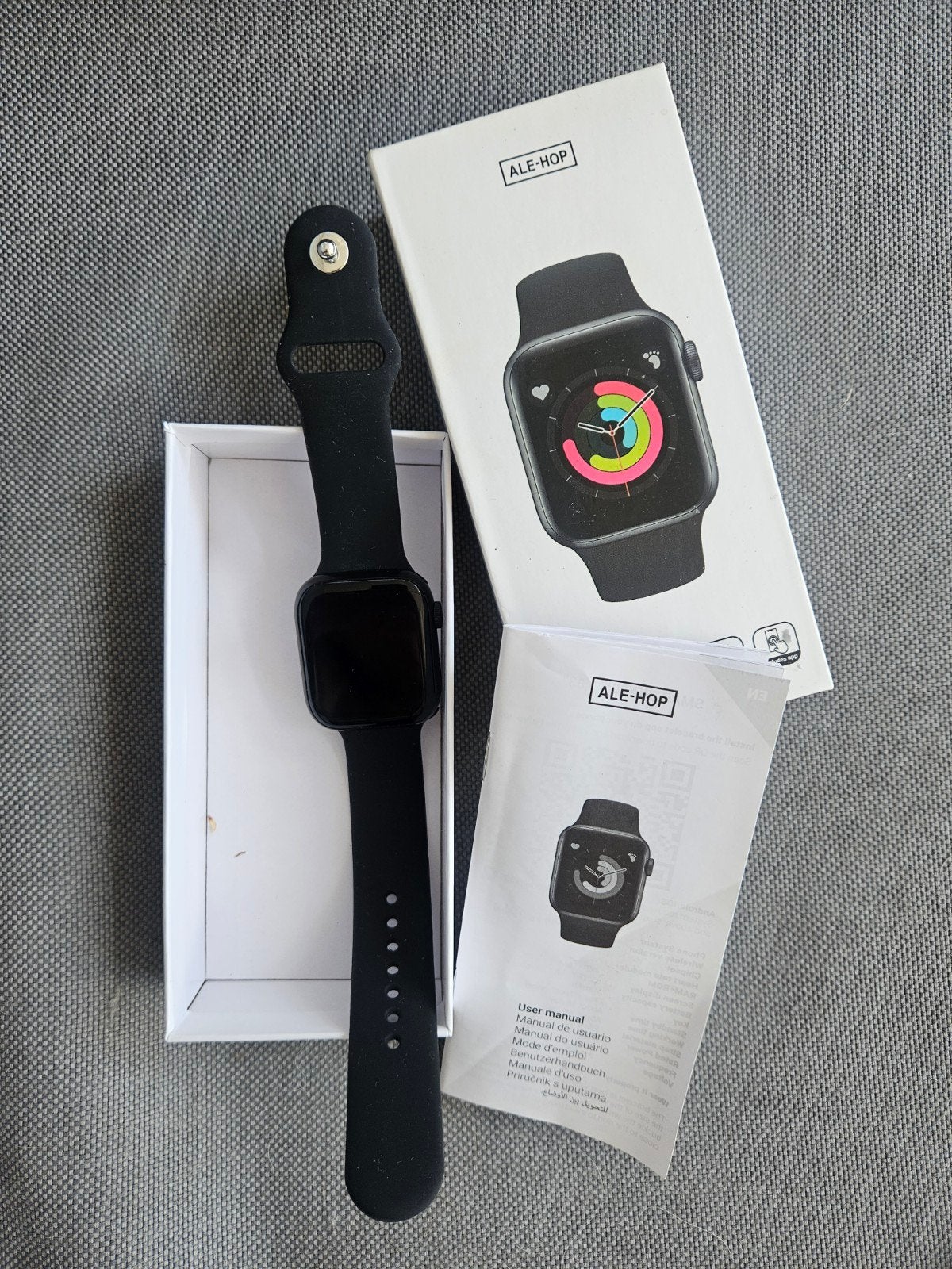 smartwatch zwart | 1,83", Ophalen of Verzenden, Zo goed als nieuw, Zwart, Android