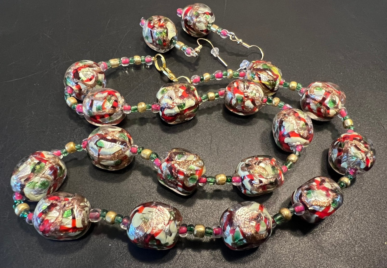 Mooie Murano millefiori lampwork-techniek glaskralen ketting, Ophalen of Verzenden, Zo goed als nieuw, Overige materialen