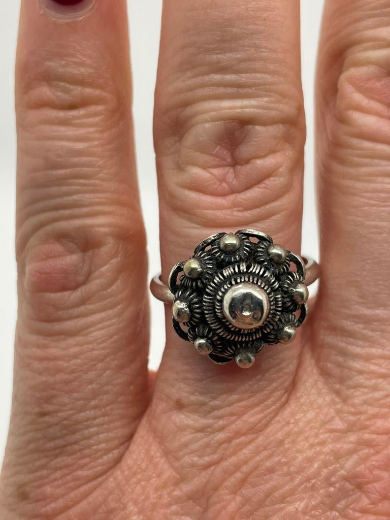 C708 Prachtige zilveren ring Zeeuwse knoop maat 18,5, Ophalen of Verzenden, Zilver, Ring
