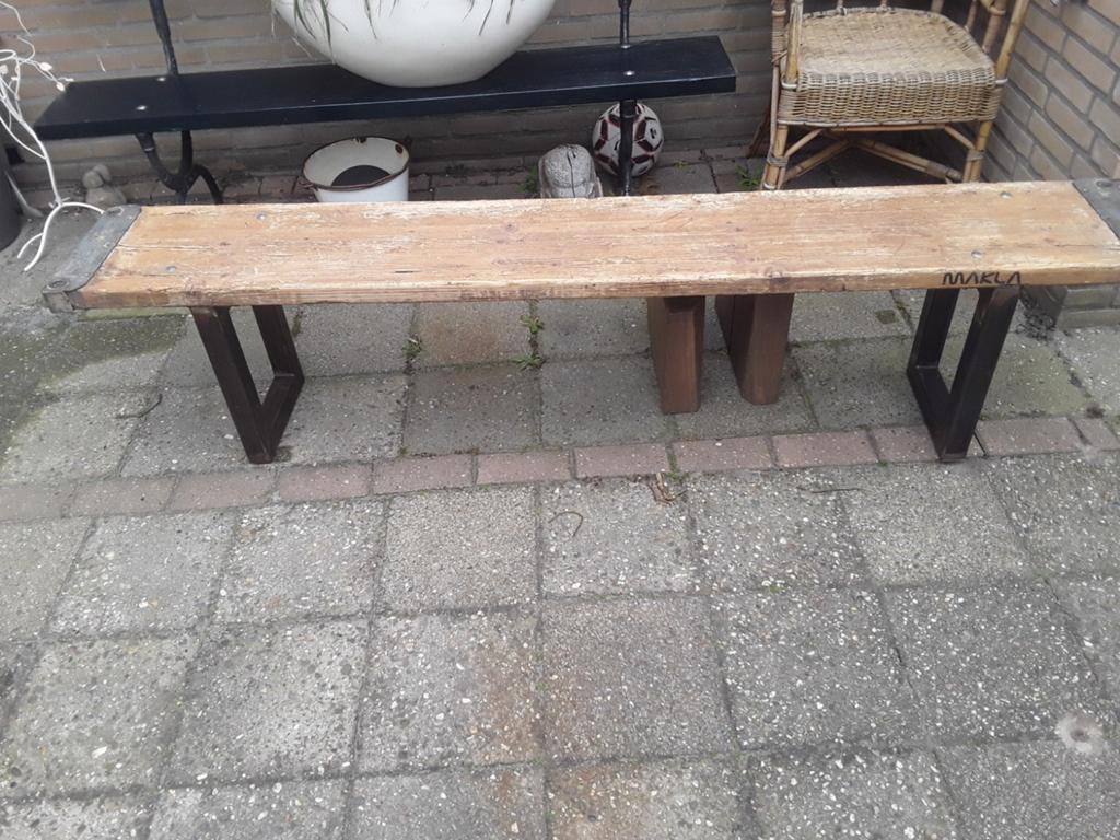 Steiger houten bank 2 meter, Ophalen of Verzenden, Hout