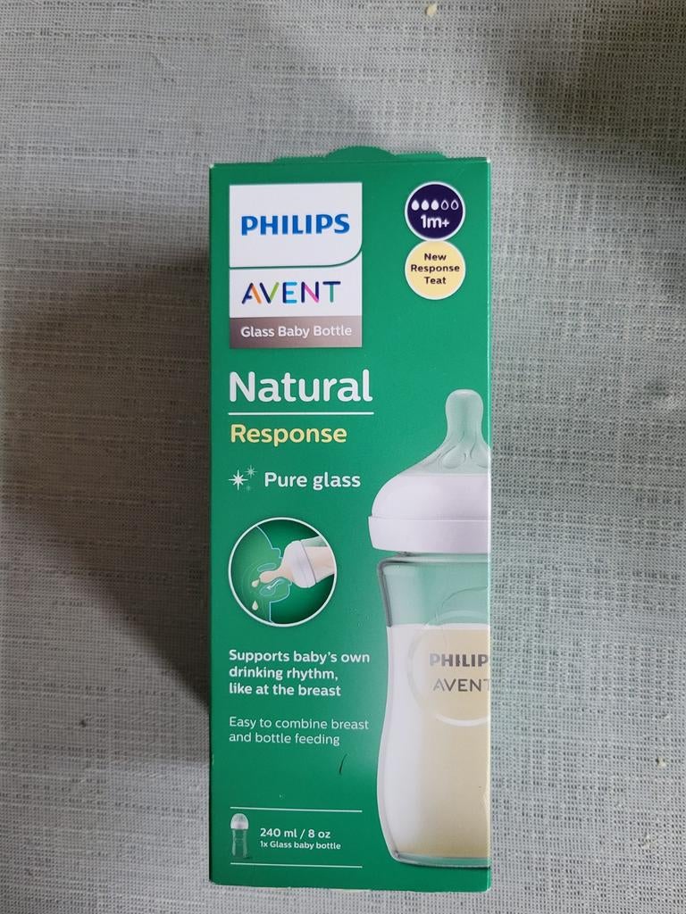 Philips Avent Natural Response Glazen Babyfles 240ml, Ophalen of Verzenden
