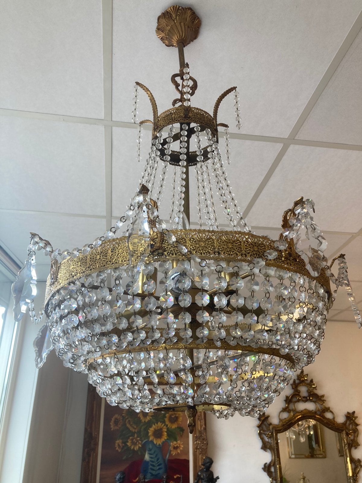 Antieke franse cristallamp, Ophalen