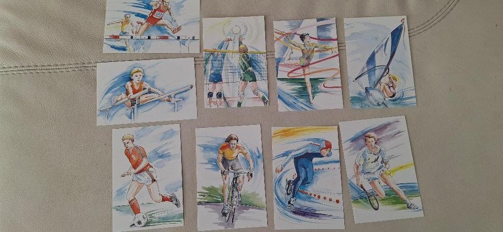 9 Sportkaarten, Verzamelen, Ophalen of Verzenden, 1980 tot heden, Ongelopen, Sport en Spel