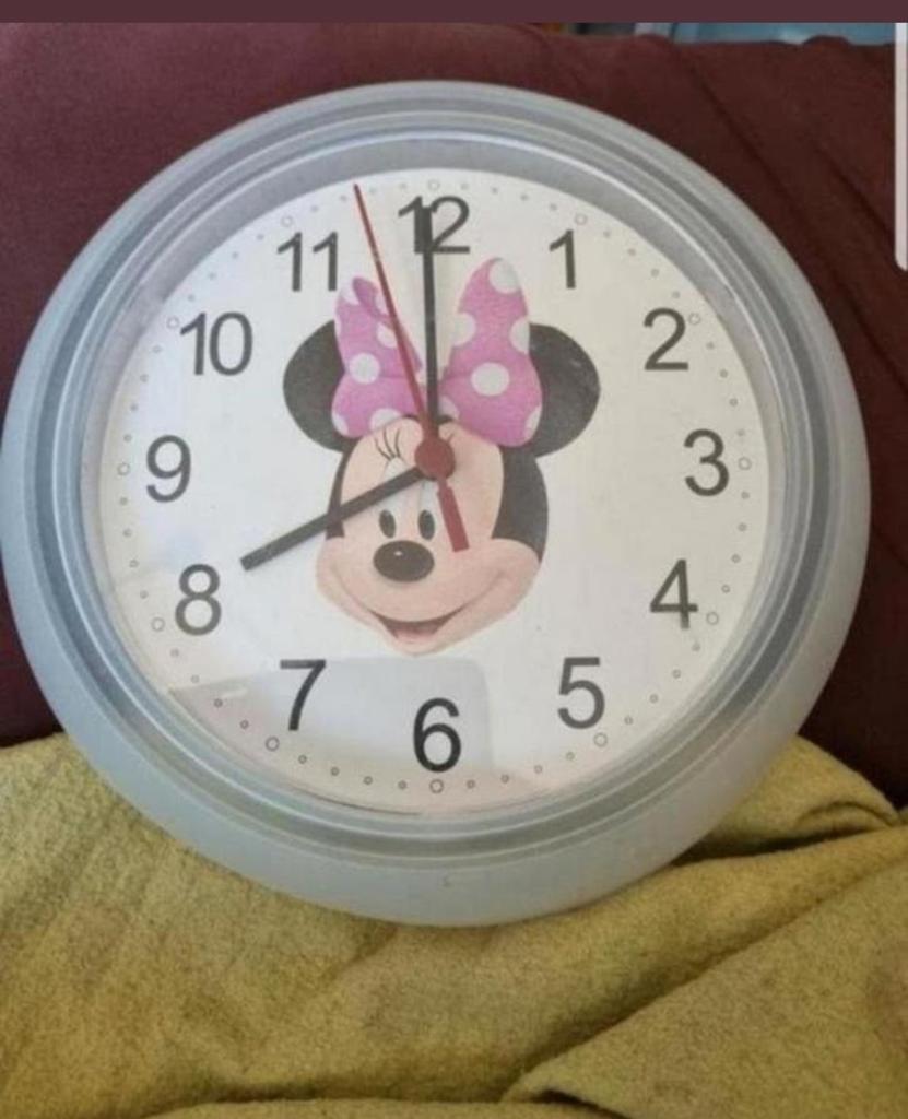 Minnie Mouse klok bieden, Ophalen of Verzenden, Gebruikt, Wandklok