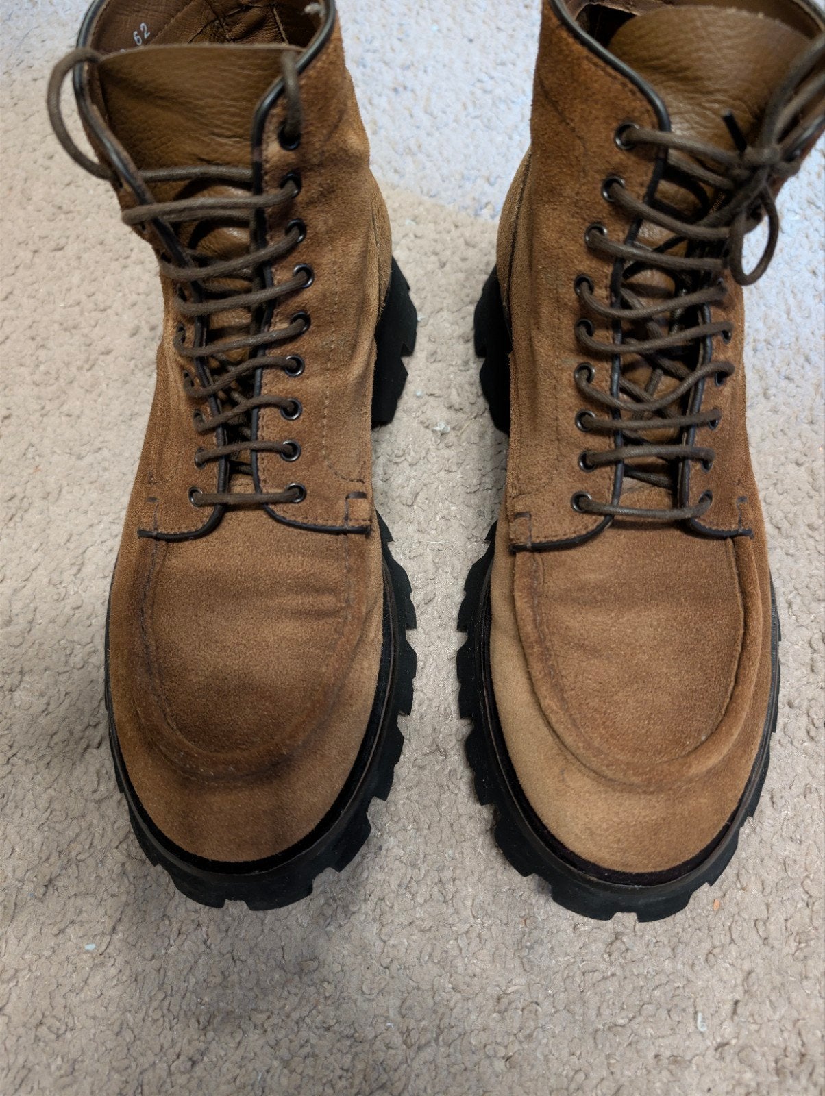 Santoni brown lace up Suede boots US 9.5 UK 8.5, Bruin, Boots, Ophalen of Verzenden, Zo goed als nieuw