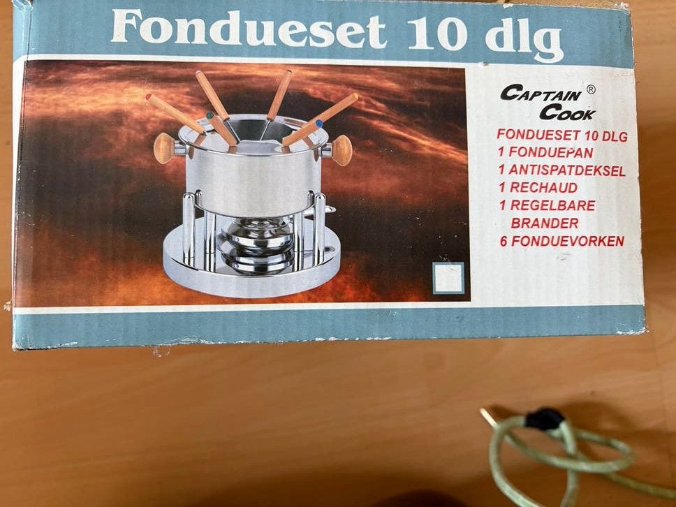 Captain Cook Fondueset 10-delig met regelbare brander, Witgoed en Apparatuur, Ophalen, Nieuw, Brander, Fondueset
