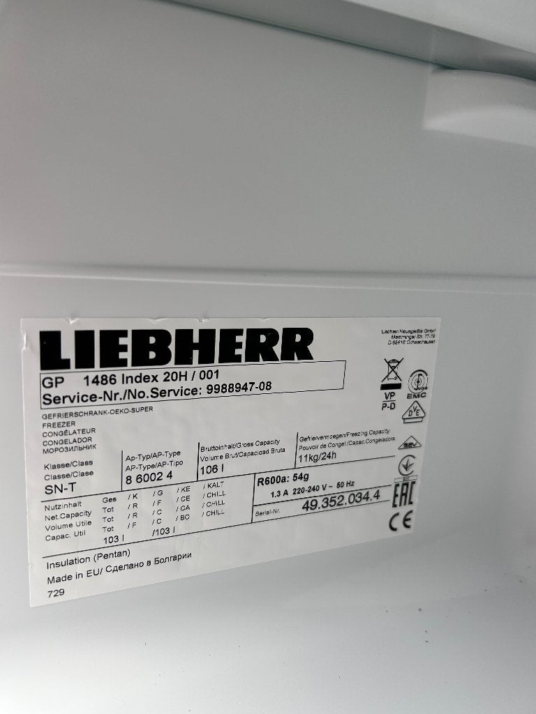 Vriezer Liebherr, Witgoed en Apparatuur, Vriezers en Diepvrieskisten, Gebruikt, Vrijstaand, Vrieskast, 85 tot 120 cm, Minder dan 60 cm