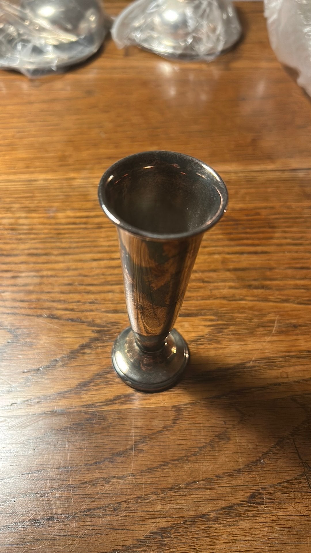 Verzilverd vaasje, Antiek en Kunst, Ophalen of Verzenden, Zilver