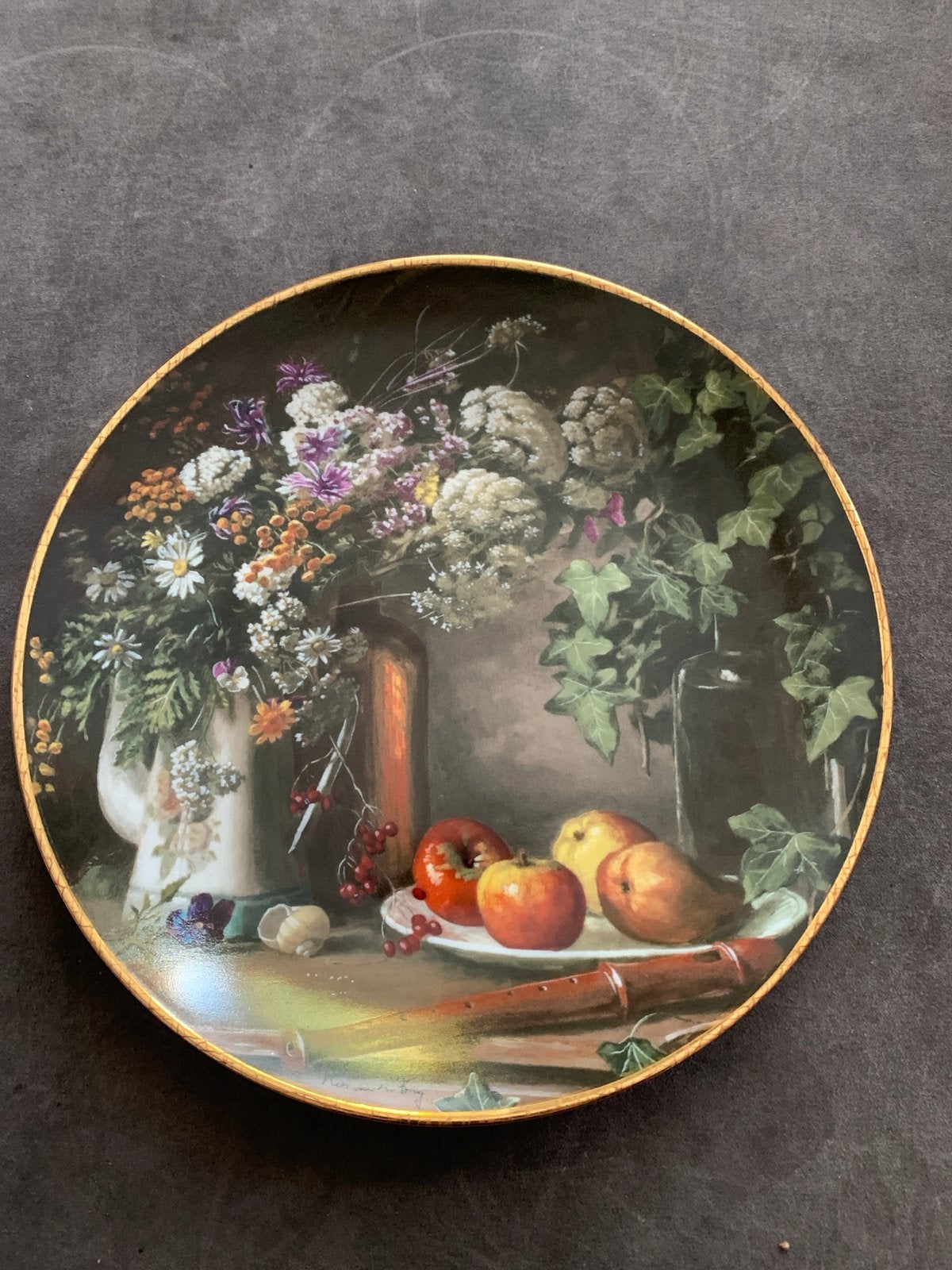 Wandbord "Stilleven met Veldbloemen" Kees van den Ber, Antiek en Kunst, Ophalen of Verzenden