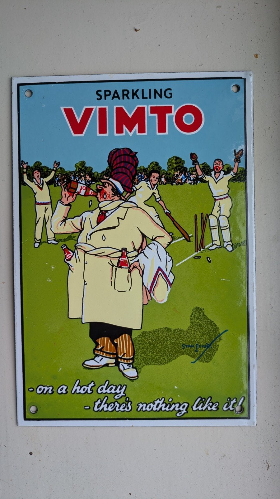 Vintage Emaille Bord Sparkling Vimto (ca. jaren '80), Ophalen of Verzenden