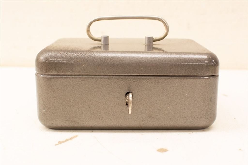 Metalen Geldkistje 39057, Huis en Inrichting, Woonaccessoires | Kisten, Minder dan 50 cm, Gebruikt, 50 tot 100 cm, Ophalen of Verzenden