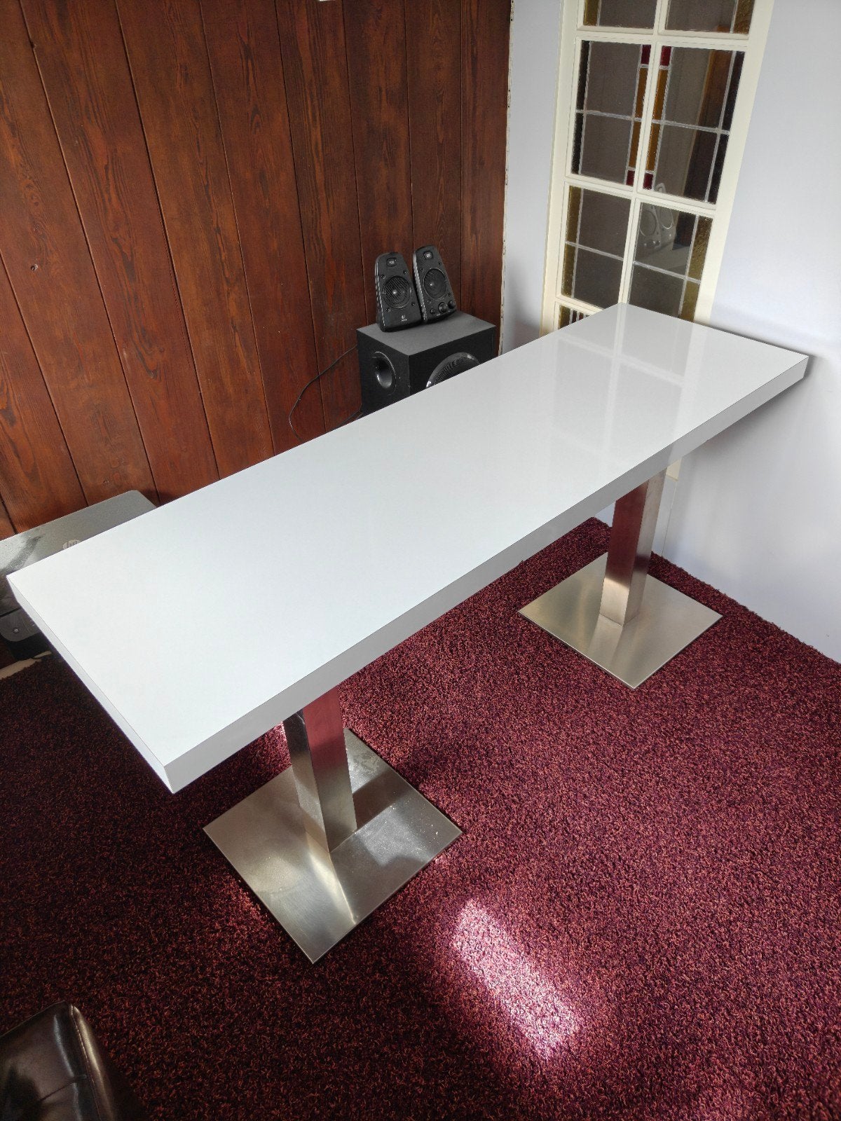 Hoogglans tafel / bureau / dressoir, Ophalen of Verzenden, Gebruikt, Rechthoekig, 150 tot 200 cm