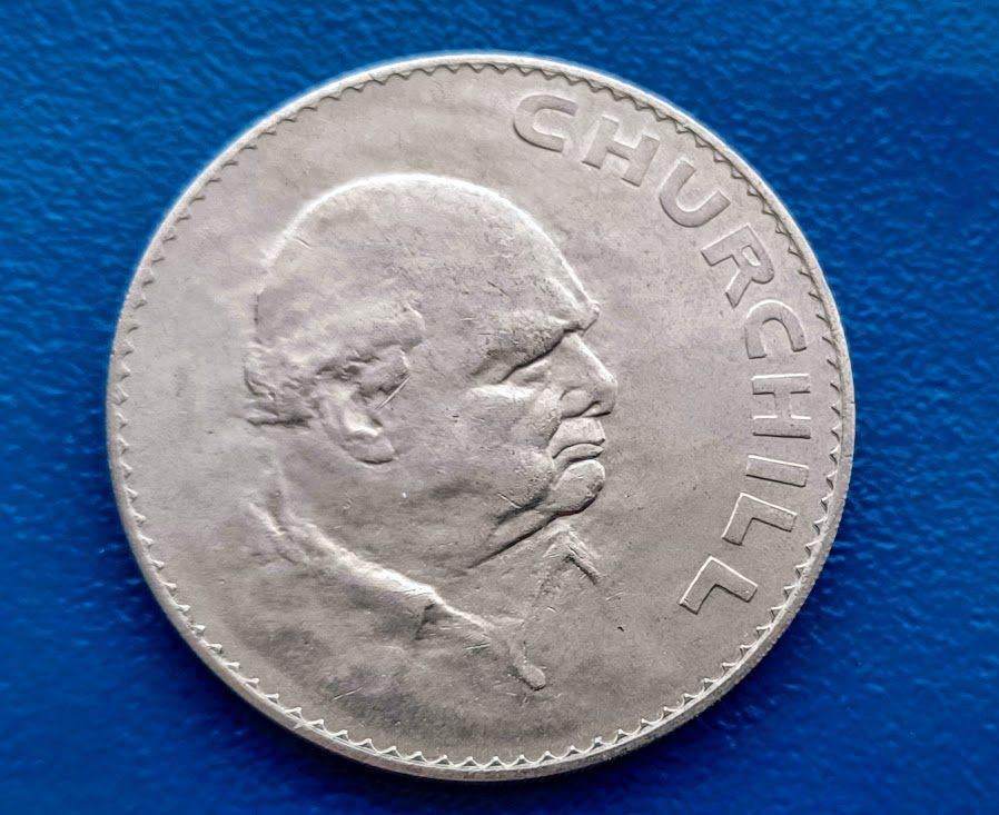 1 Crown - Elizabeth II Churchill Herdenkingsuitgifte 1965, Verzenden, Overige landen, Losse munt