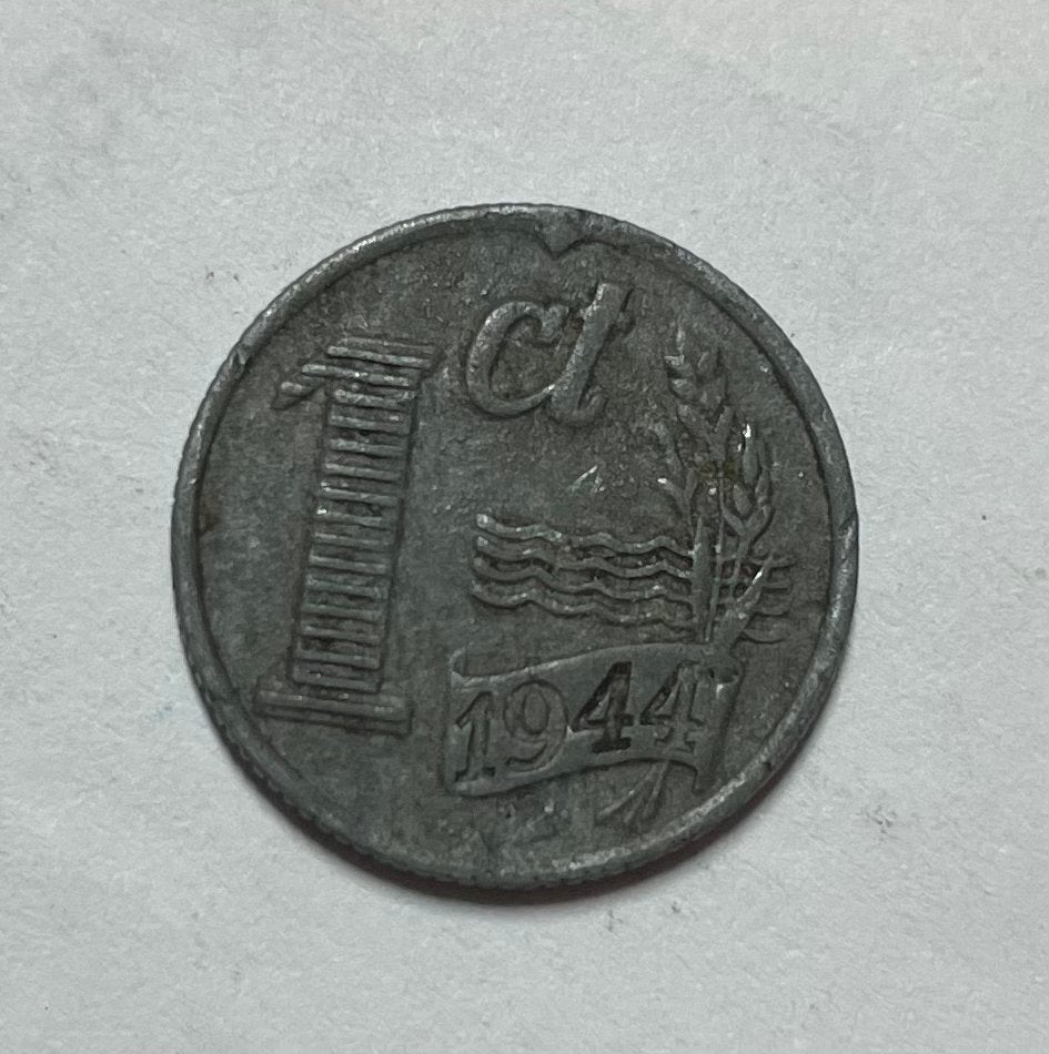 1 cent Nederland 1944 zink, Ophalen of Verzenden, Koningin Wilhelmina