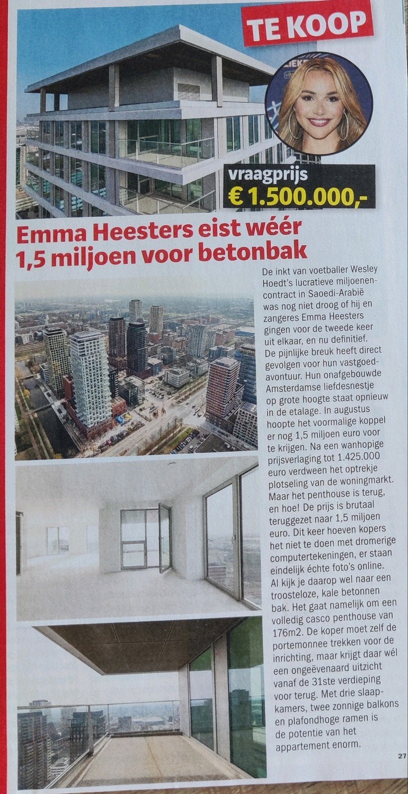 Emma Heesters Artikel Knipsel, Ophalen of Verzenden, 1980 tot heden, Nederland, Knipsel(s)