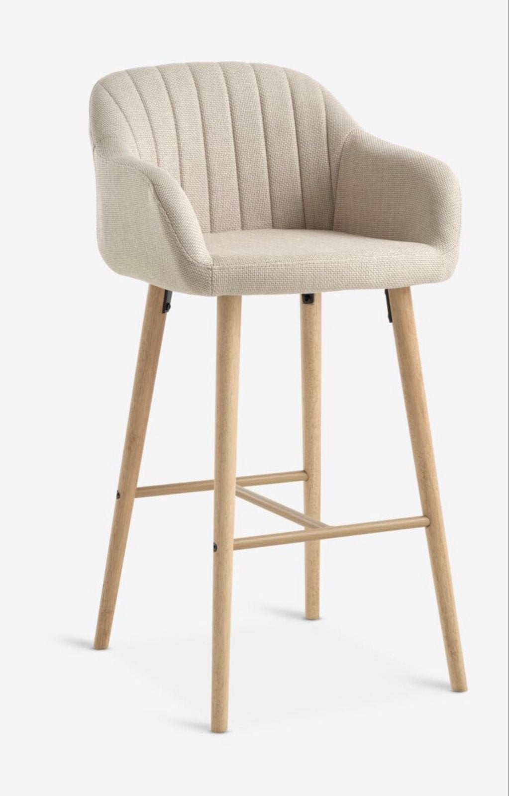 2x JYSK ADSLEV Barkrukken Beige – Zgan / Nieuw, Ophalen, Met voetsteun, Nieuw, 90 cm of meer