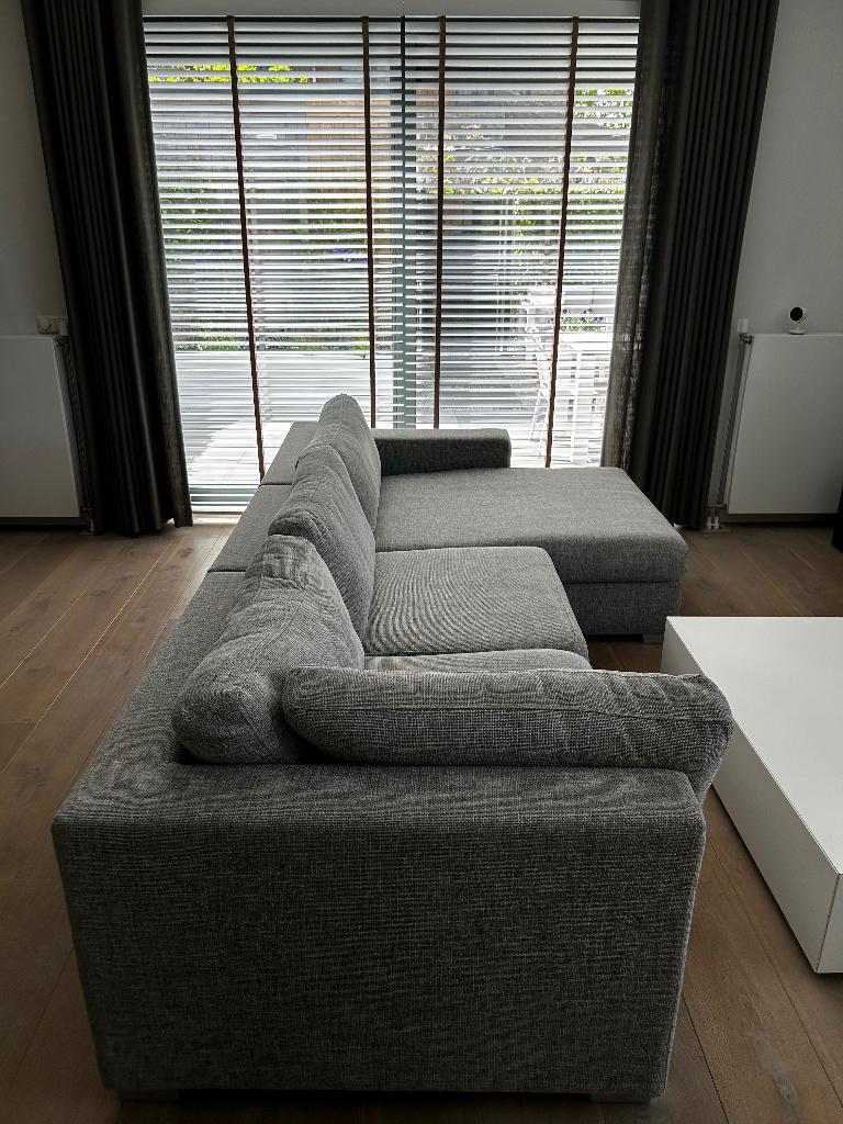 Bank (grijs gemêleerd), Ophalen, Gebruikt, 100 tot 125 cm, 300 cm of meer