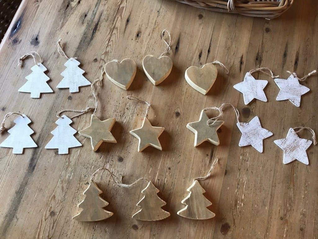 Mooi pakket houten kerstboom hangers!, Ophalen of Verzenden, Zo goed als nieuw