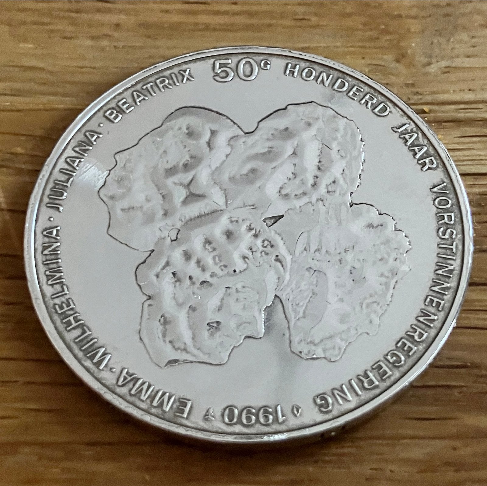 Zilveren 50 Gulden Munt 1990 - 100 Jaar Vorstinnenregering, Postzegels en Munten, Munten | Nederland, Koningin Beatrix, Zilver