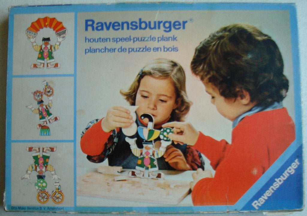 Ravensburger houten knopjes legpuzzel in doos € 2,50, Ophalen of Verzenden, Minder dan 10 stukjes, Gebruikt, Van hout