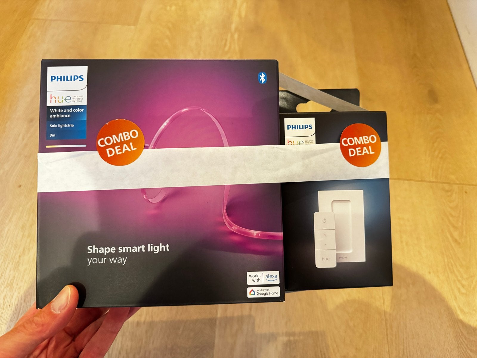 Philips Hue White & Color Ambiance Lightstrip 3M + Dimmer, Meerkleurig, Nieuw, Ophalen of Verzenden, Philips Hue