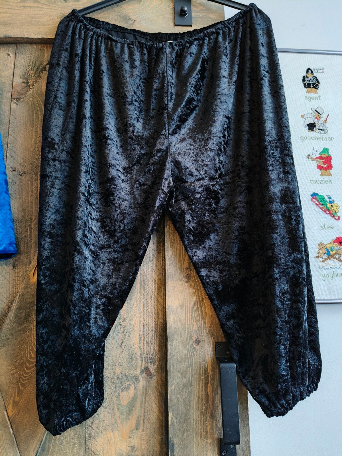 Pieten Kostuum - Blauw & Zwart Fluweel, Ophalen, Zo goed als nieuw