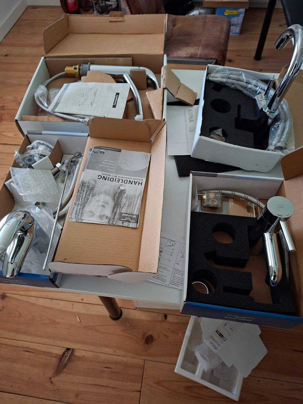 4 nieuwe kranen, Ophalen, Nieuw, Chroom, Kraan