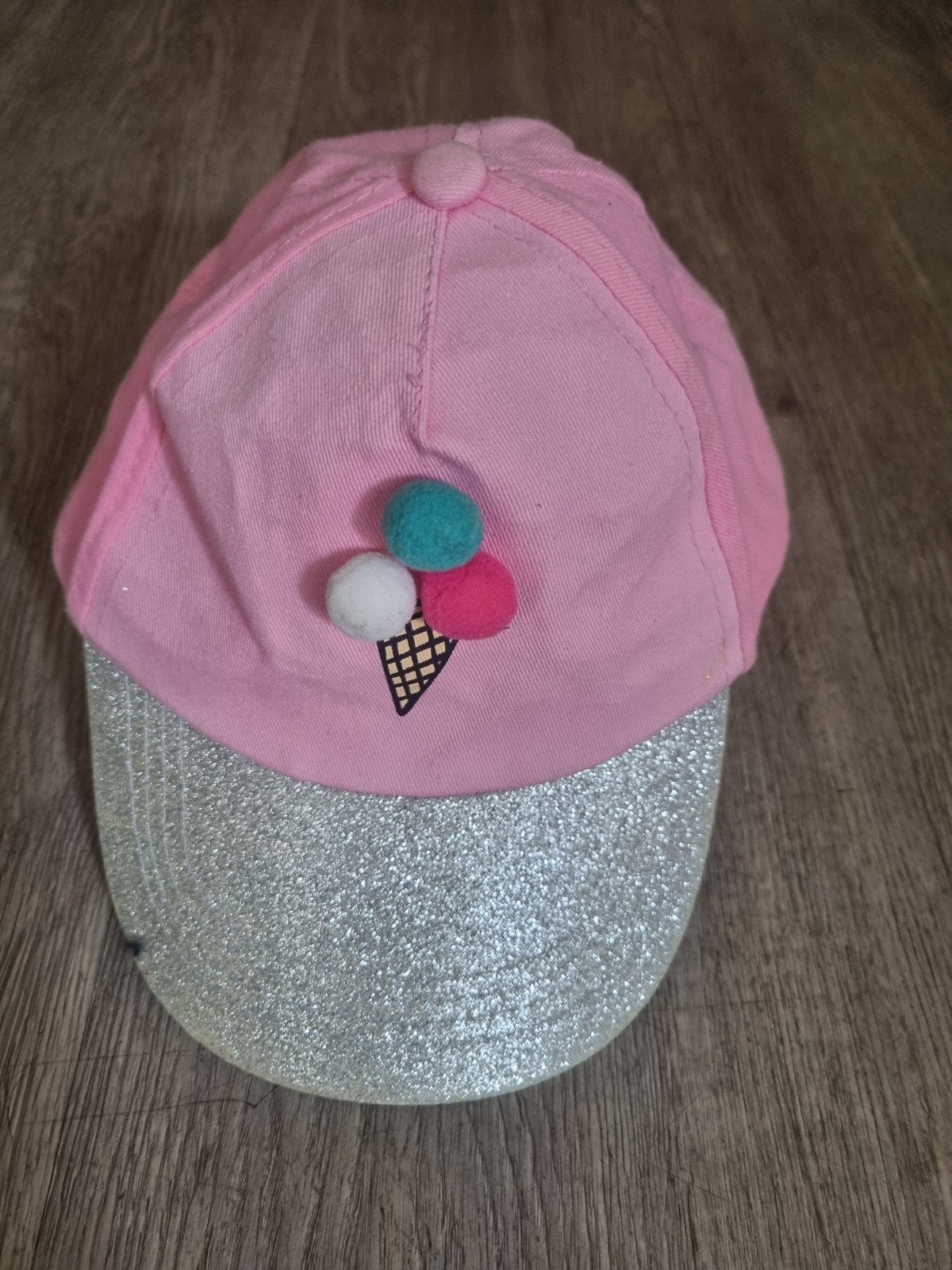 Roze kinderpet met ijsje en glitters, 55 cm (S, 6⅞ inch) of minder, Ophalen of Verzenden, Pet, Geen merk