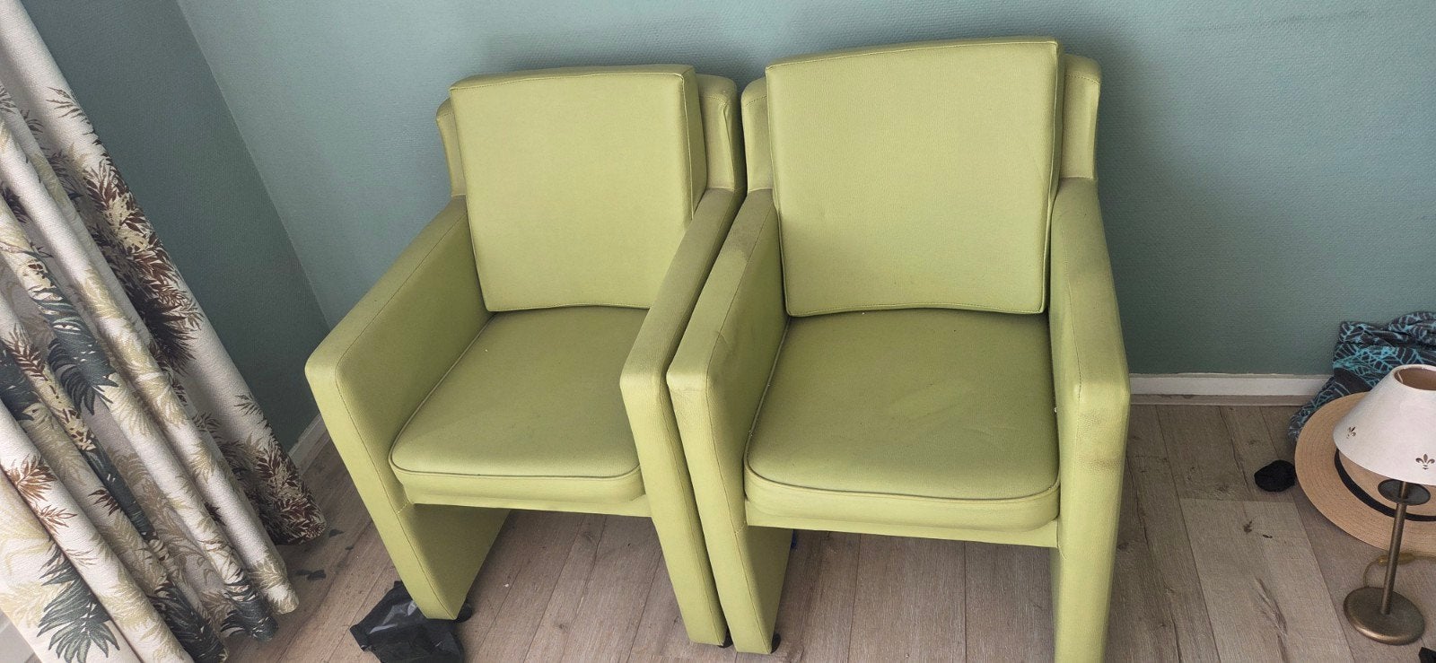gratis 4 groene stoelen, Ophalen, Gebruikt, 75 tot 100 cm, Eenpersoons