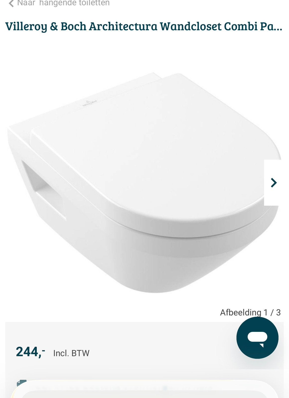 Villeroy & Boch Architectura WC pot Nieuw!, Ophalen, Nieuw, Toilet