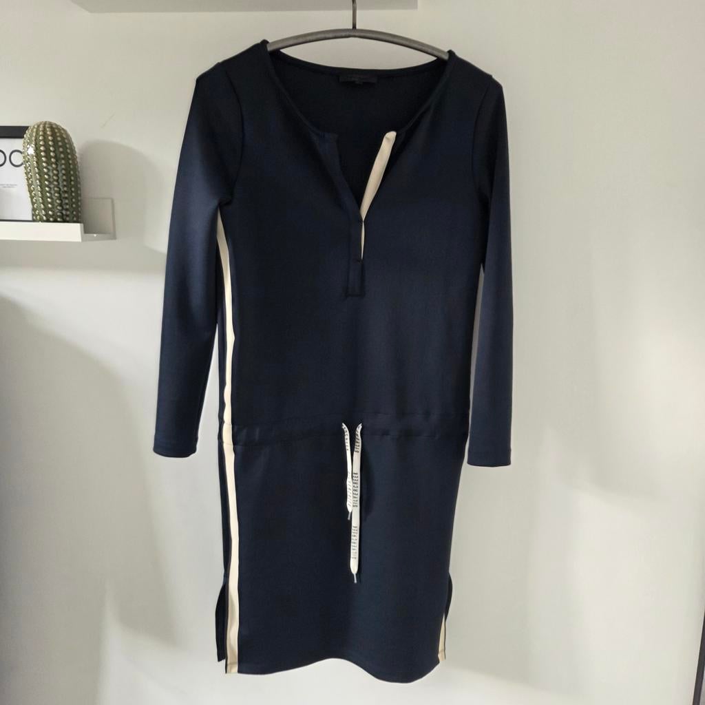 Silvercreek Jurk Maat M - Donkerblauw met Crème Details, Maat 38/40 (M), Blauw, Ophalen of Verzenden, Zo goed als nieuw