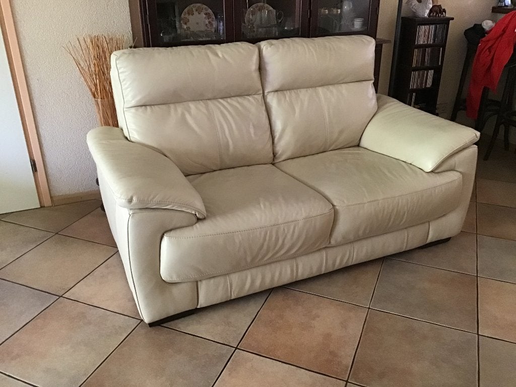GRATIS!! Comfortabele  2 zits leren bankstel, Ophalen, Gebruikt, 150 tot 200 cm, Leer