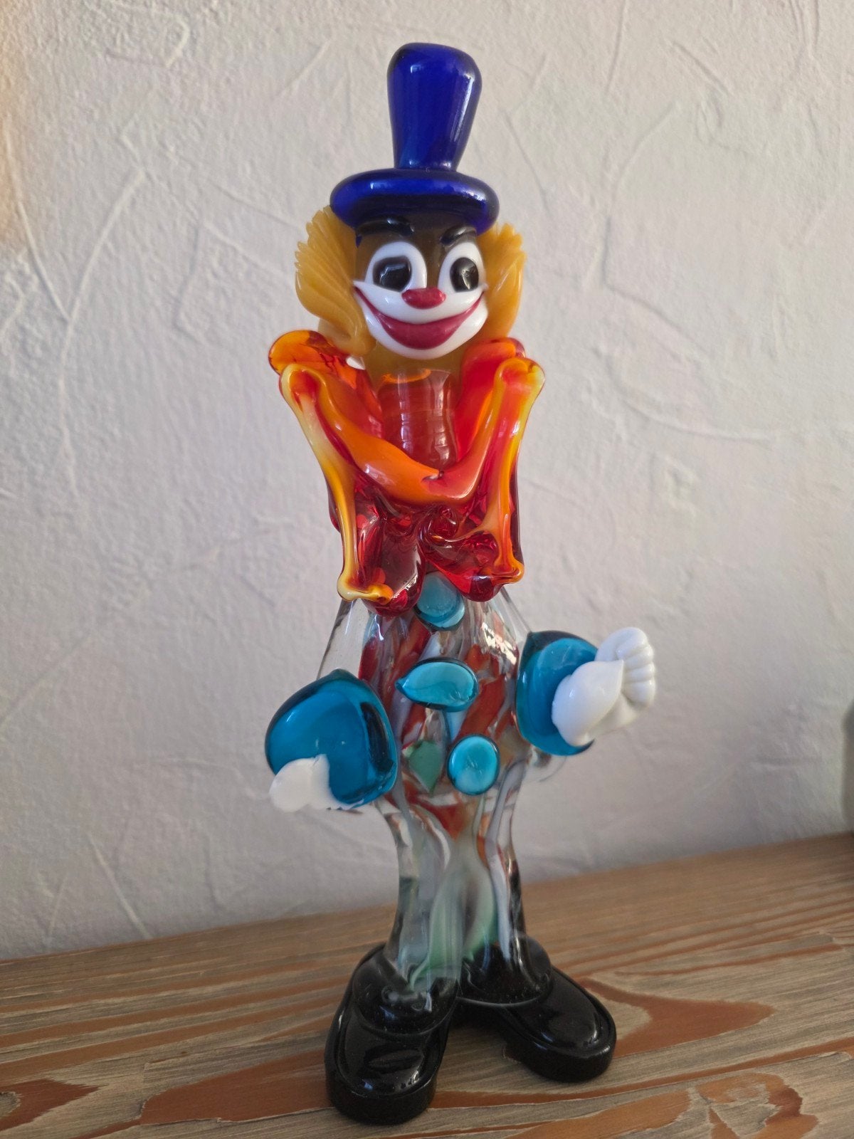 Glazen Clown Figuur - Handgemaakt murano mist 1 hand !, Ophalen of Verzenden