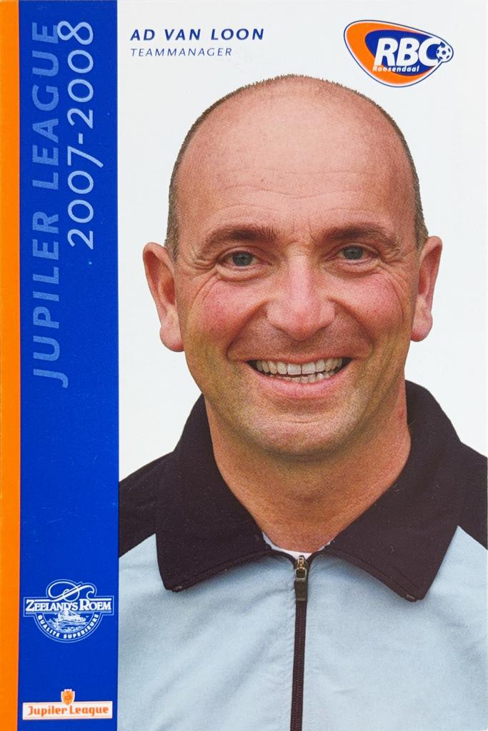 Spelerskaart Ad van Loon - RBC Roosendaal - seizoen 2007/08, Ophalen of Verzenden, Zo goed als nieuw, Feyenoord, Spelerskaart