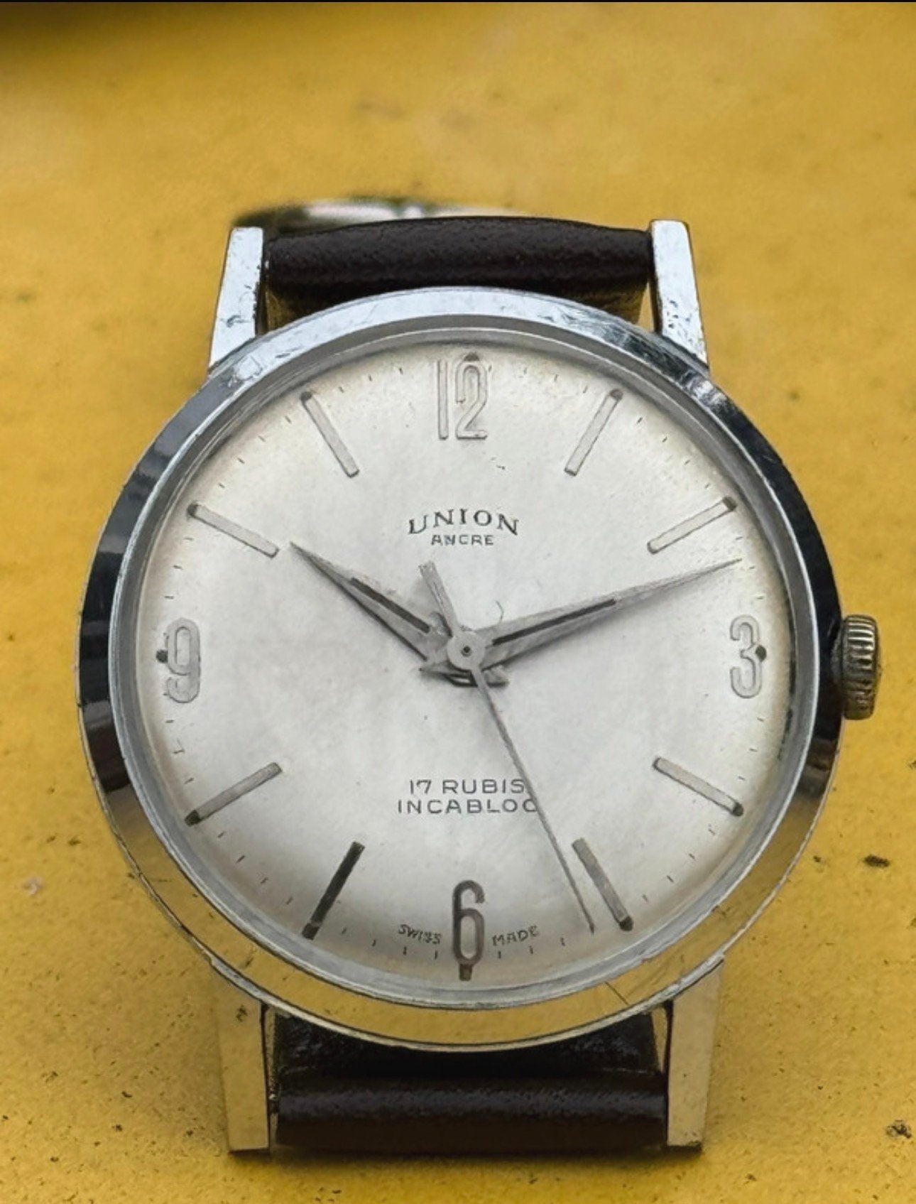 Union Ancre vintage horloge, Verzenden, Staal, Overige merken, 1960 of later