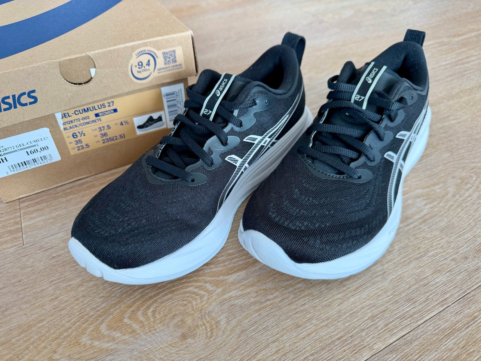 ASICS GEL-CUMULUS 27 Zwart Hardloopschoenen, Hardloopschoenen, Ophalen of Verzenden, Zo goed als nieuw, Hardlopen