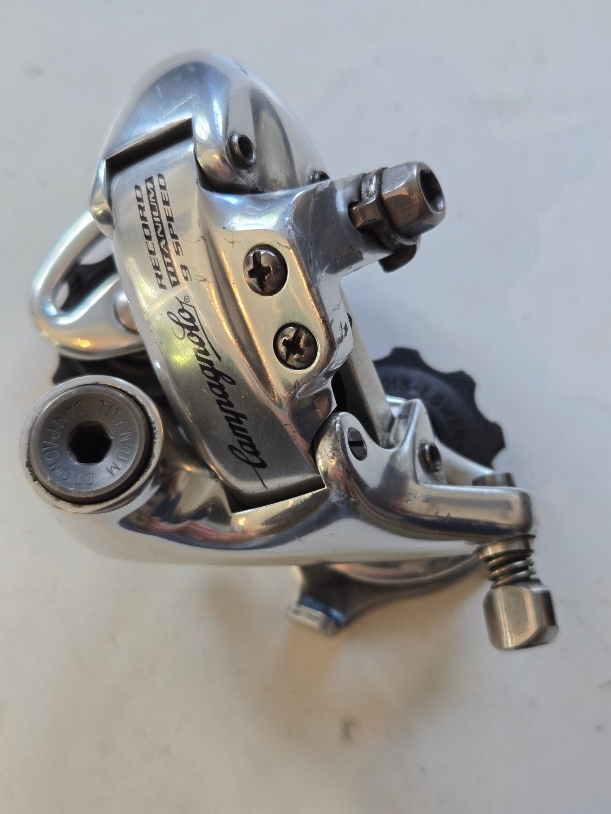 te koop mooie campagnolo record titanium  achterderailleur., Ophalen of Verzenden, Titanium
