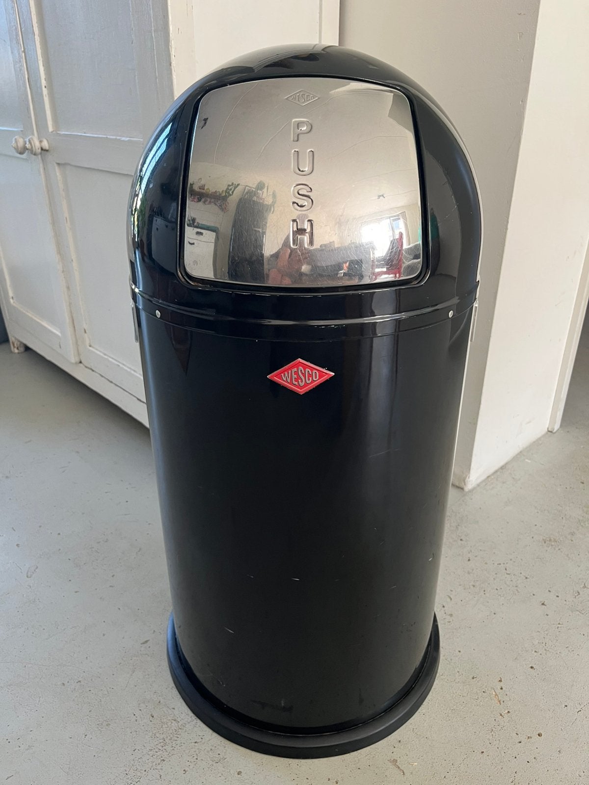 Wesco pushboy prullenbak 50l - zwart, Ophalen, 50 – 75, Gebruikt, 40 liter of meer