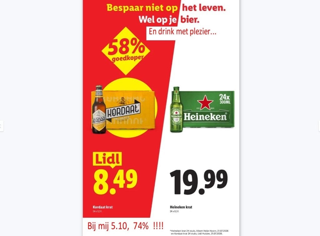 krat kordaat bier voor maar 5,10 euro, Verzamelen, Ophalen, Nieuw, Flesje(s), Overige merken