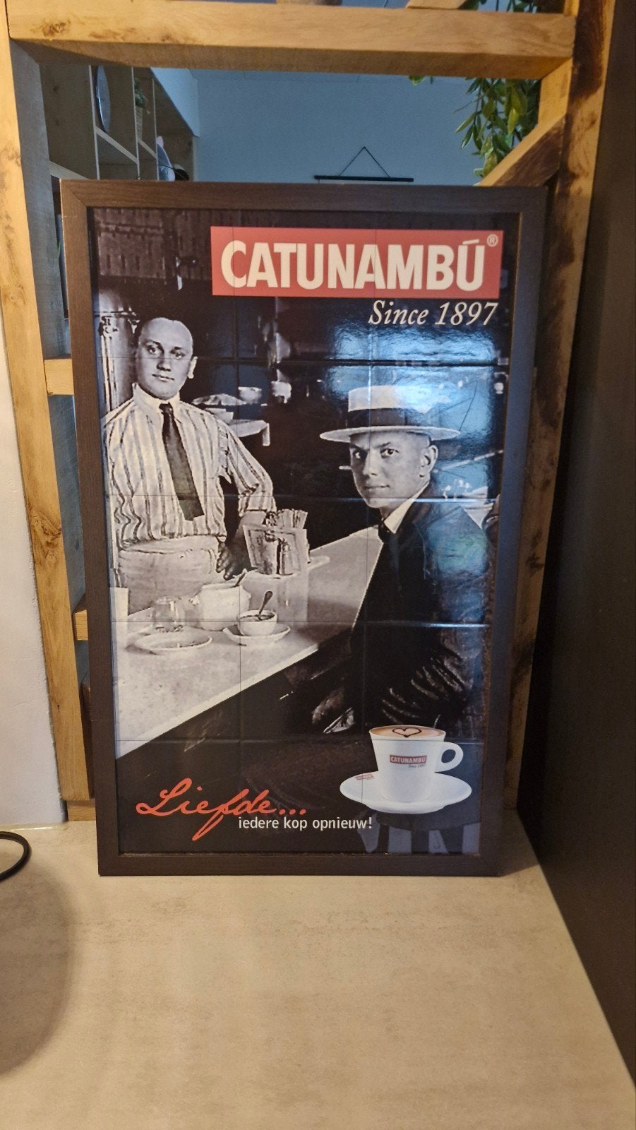 Reclamebord Catunambu Koffie - Vintage Stijl, Ophalen of Verzenden, Gebruikt, Reclamebord