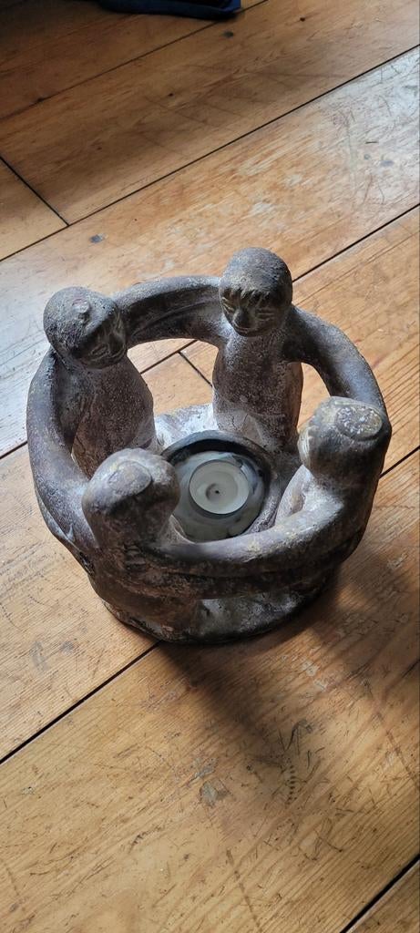 Unieke Kandelaar met Mensfiguren - Metaal, Huis en Inrichting, Ophalen