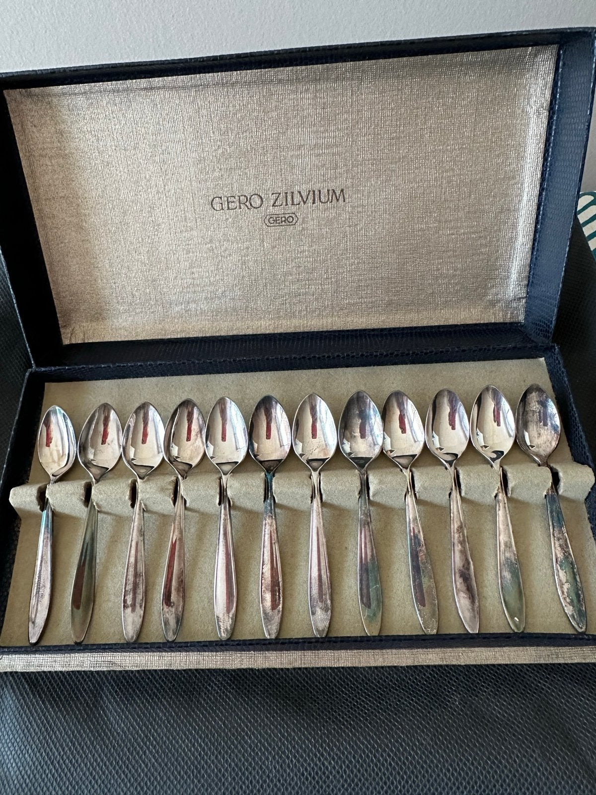 Gero Zilvium 90 lepeltjes set in doos - 12 stuks, Ophalen of Verzenden