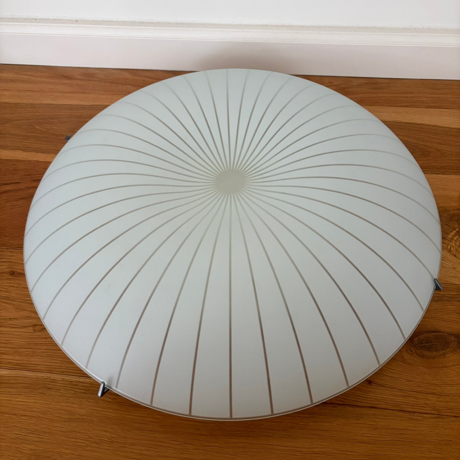 IKEA Calypso plafondlamp mat glas met strepen, 50 cm, Huis en Inrichting, Gebruikt, 50 cm, Glas, Plafondlamp