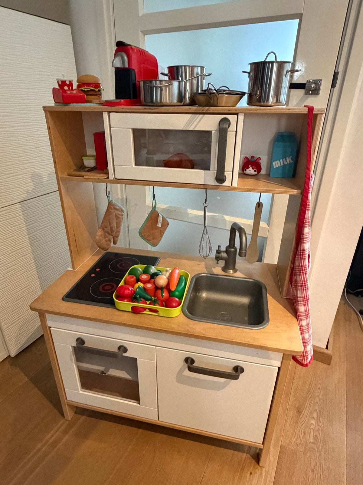Complete speelkeuken incl accessoires, Kinderen en Baby's, Speelgoed | Speelkeukens, Ophalen, Gebruikt, Hout, Speelkeuken
