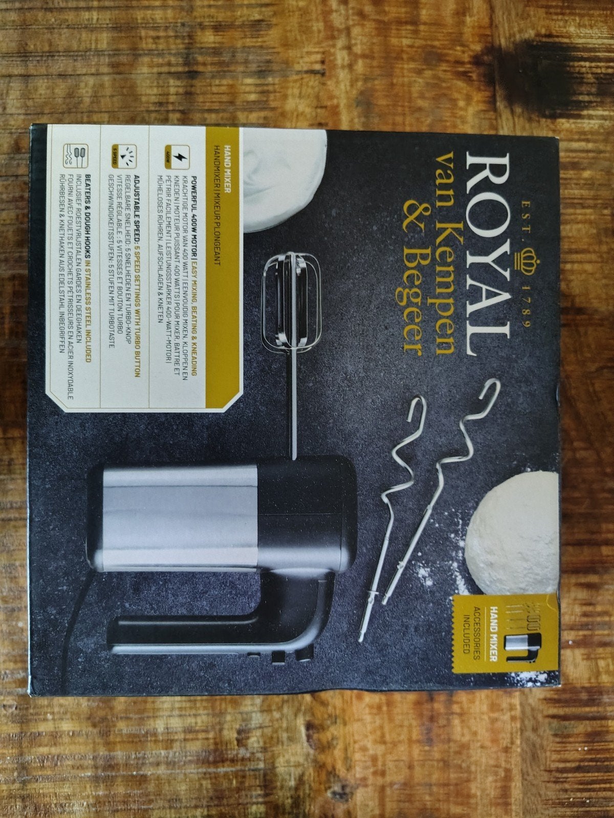 Royal van Kempen & Begeer Handmixer 400W. nieuw in doos, Ophalen of Verzenden, Nieuw, 3 snelheden of meer