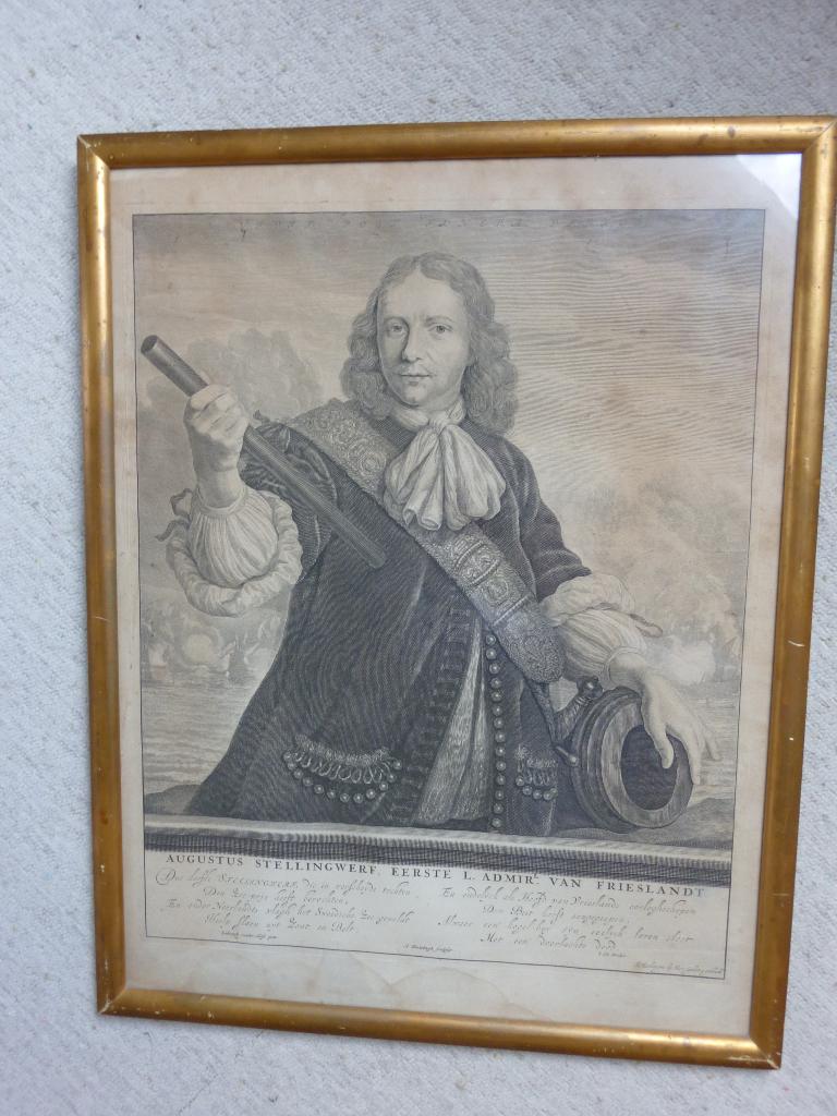 gravure Augustus Stellingwerf , sculpsit Blotelingh, Ophalen, Portret, 56 cm, 1600 - 1699