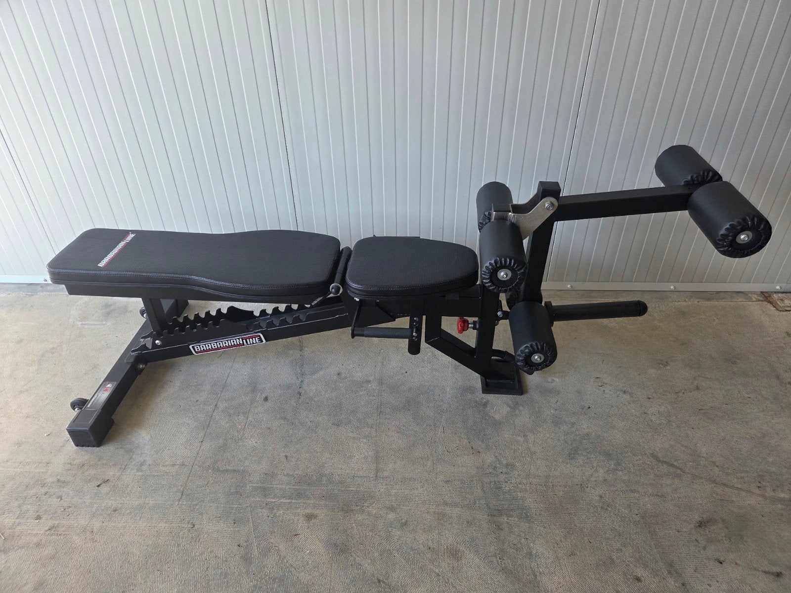 barbarian fitness bench leg curl leg extention, Sport en Fitness, Ophalen, Zo goed als nieuw, Fitnessbank