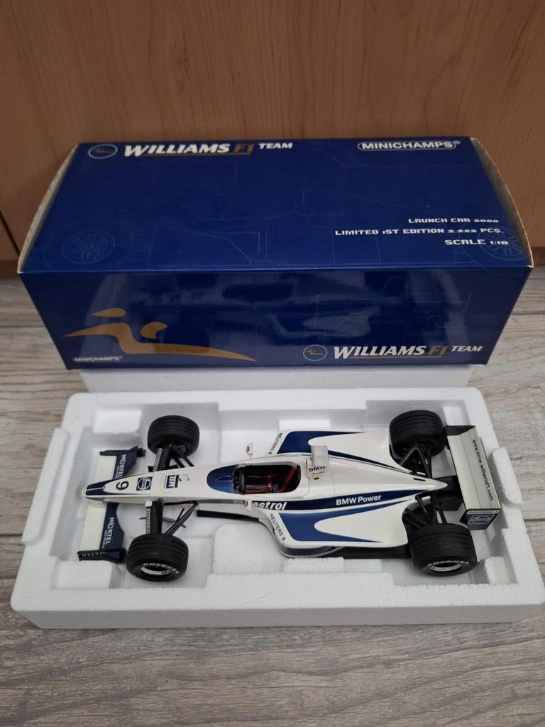 Bmw Williams F1 Ralf schumacher 1:18 Launch car 2000 nr 9, Ophalen of Verzenden, Zo goed als nieuw, Auto, MiniChamps