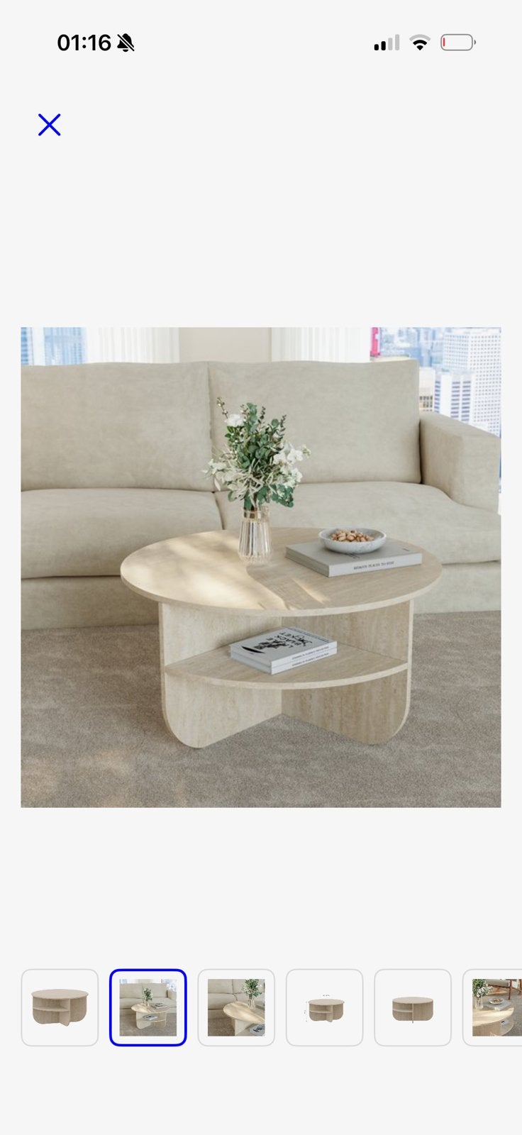 Salontafel travertin look, Huis en Inrichting, Tafels | Salontafels, Ophalen, 100 tot 150 cm, 50 tot 100 cm, Zo goed als nieuw