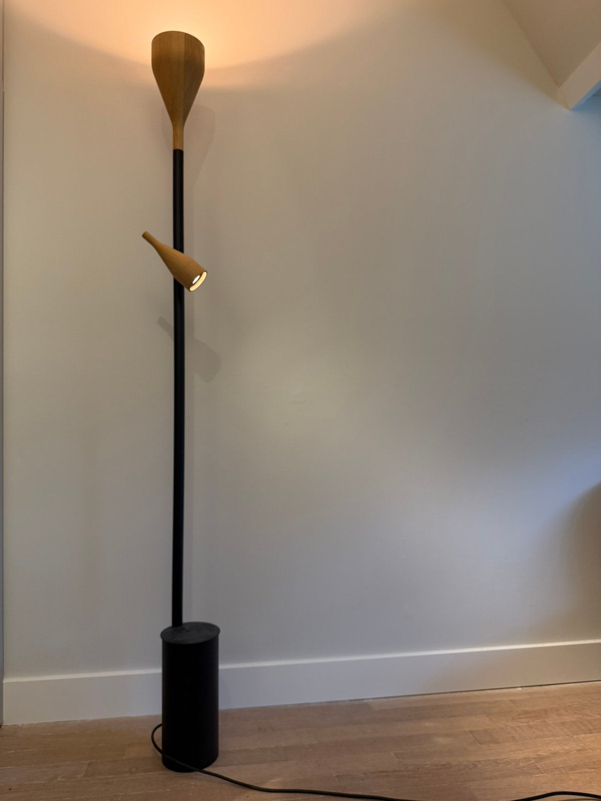 Hollands Licht Timber vloerlamp – design Ernst Koning, Ophalen, Zo goed als nieuw, 150 tot 200 cm